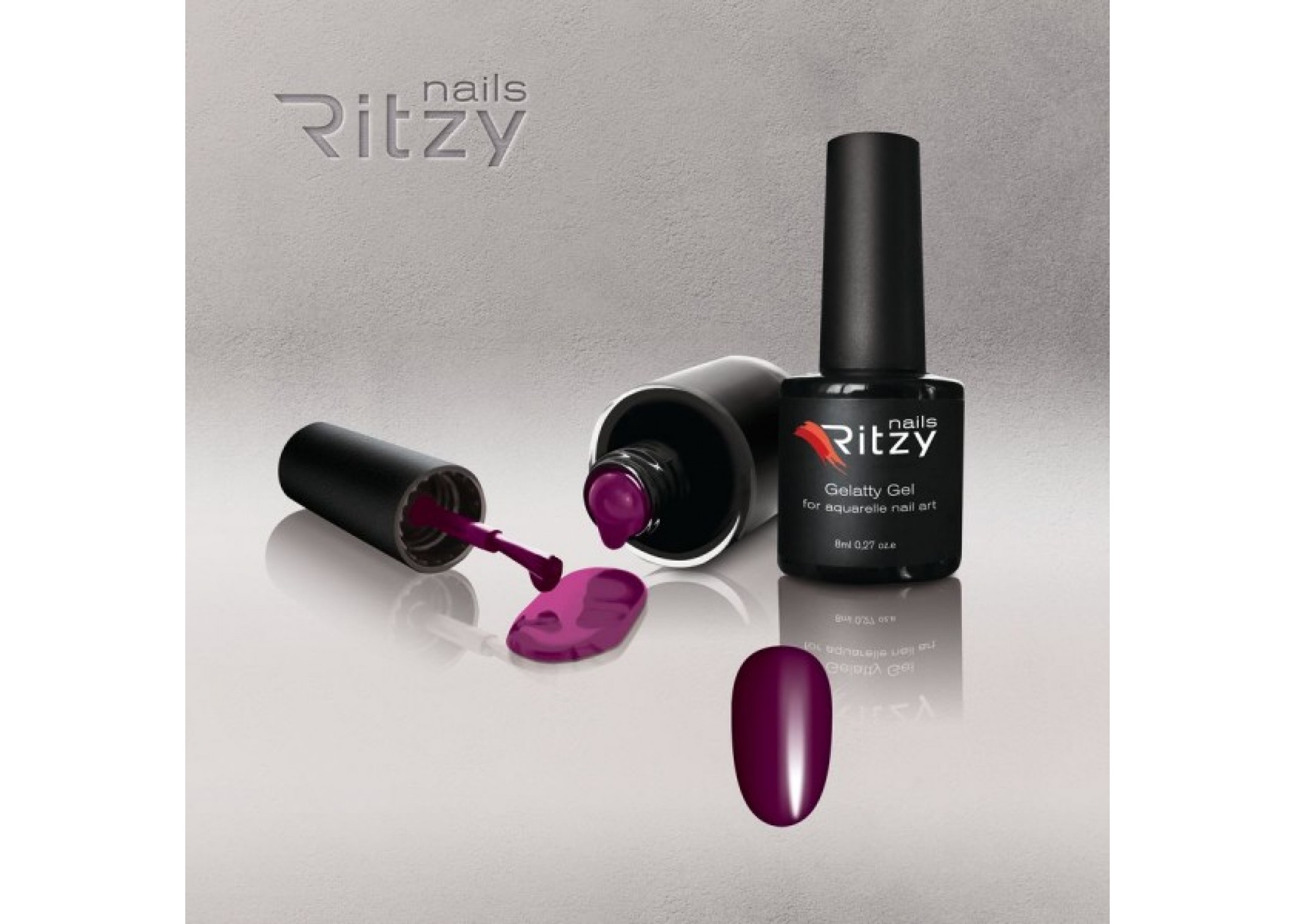 Gelatty aquarelle burgundy Ritzy Nails