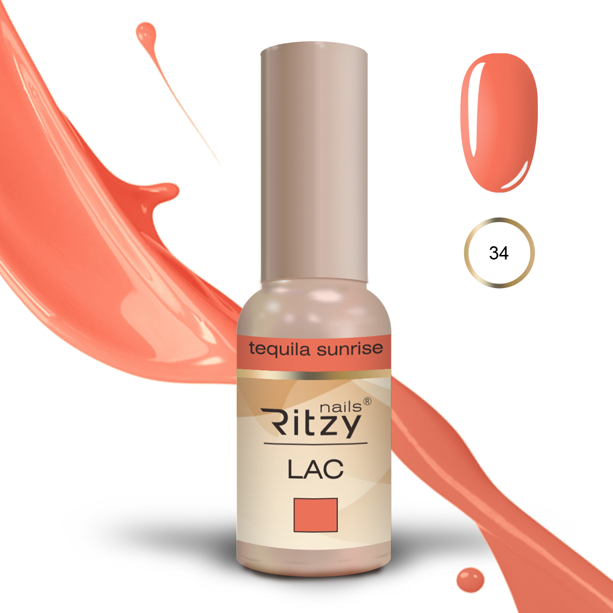 Ritzy Lac 34 tequila sunrise Ritzy Nails Ritzy Lac 34 tequila sunrise Ritzy Nails