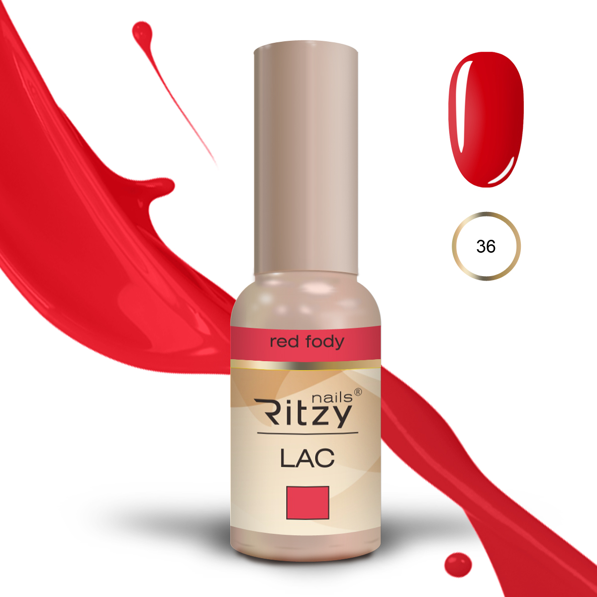 Ritzy Lac 36 red fody  Ritzy Nails Ritzy Lac 36 red fody  Ritzy Nails
