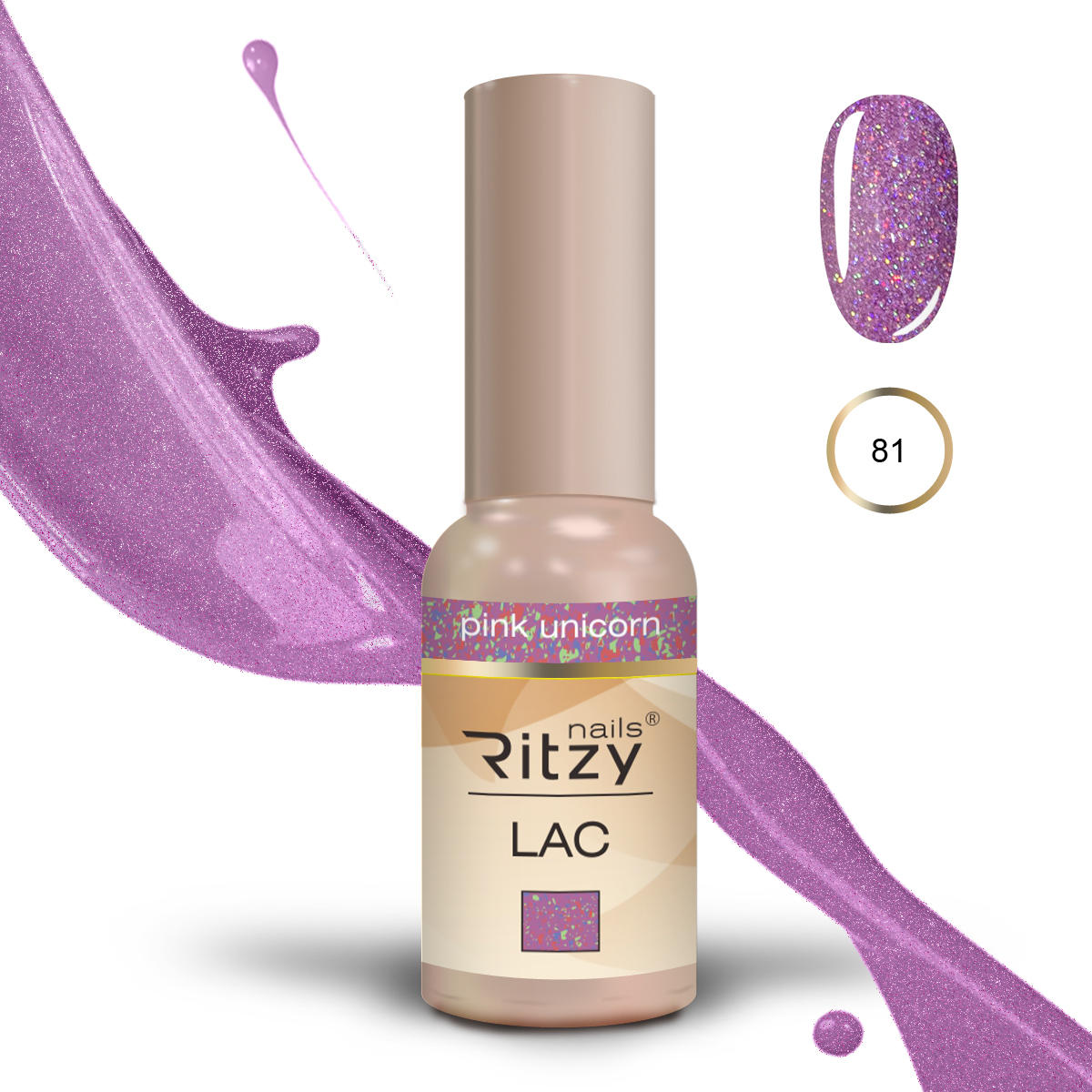 Ritzy Lac 81 Pink unicorn  Ritzy Nails Ritzy Lac 81 Pink unicorn  Ritzy Nails