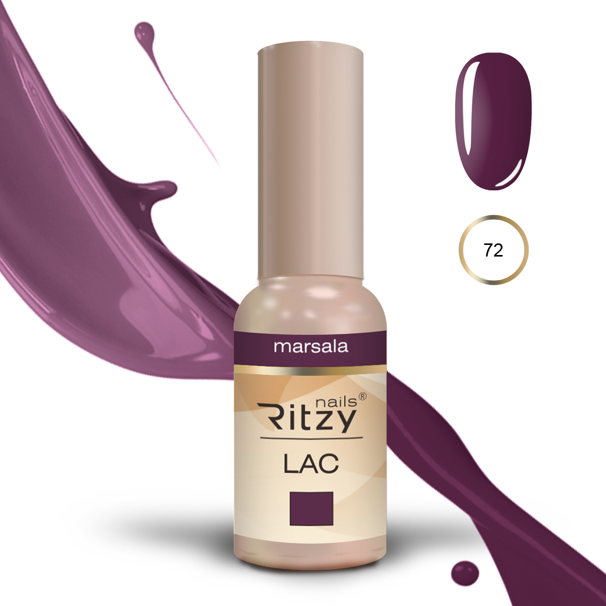 Ritzy lac 72 Marsala Ritzy Nails