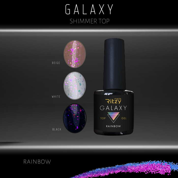 Rainbow GALAXY Shimmer Top Gel RAINBOW