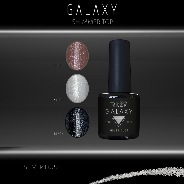 SILVER DUST GALAXY Shimmer Top Gel SILVER DUST