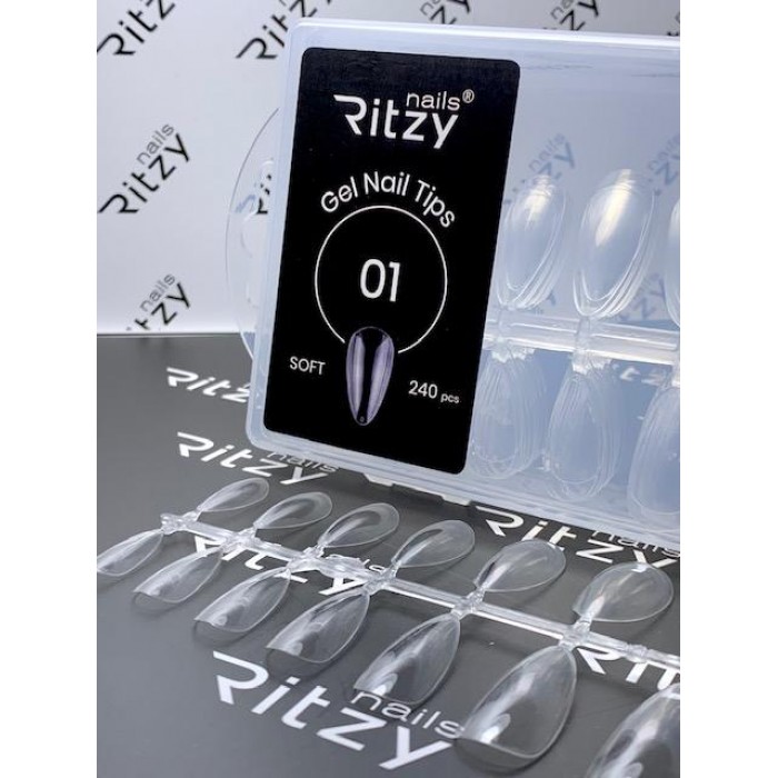 Soft Gel Nail Tips NATURAL ALMOND 01 Soft Gel Nail Tips NATURAL ALMOND 01