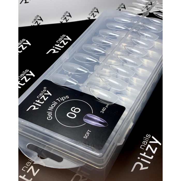 cap-3 Soft Gel Nail Tips ALMOND 06 (240pcs)