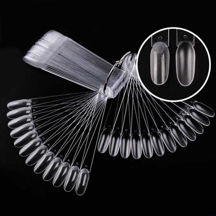 Tips d'Exposition OVAL Transparent avec Anneau 50 pcs