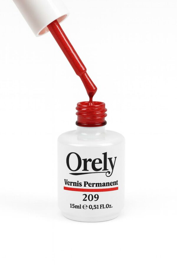Vernis Semi-Permanent ORELY N°209 – Rouge Scintillant Élégant